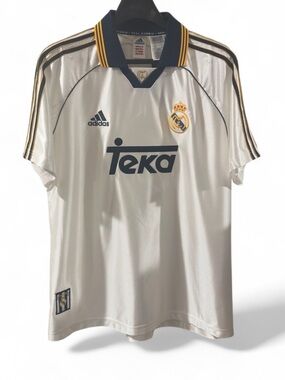 NWT Y2K Men’s adidas Authentic Real Madrid 99/00 Home Football Jersey Size Large